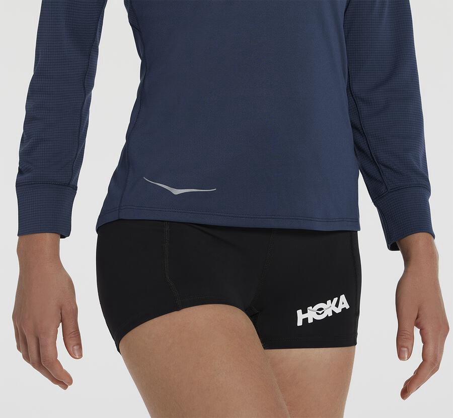 Hoka One One Top Kadın Lacivert - Performance 3/4 Sleeve - HB1538492